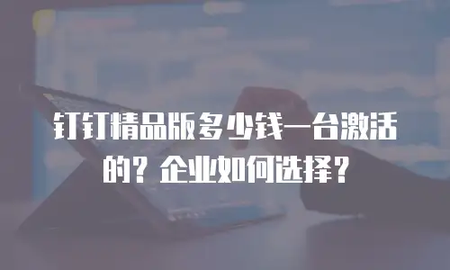 钉钉精品版多少钱一台激活的？企业如何选择？