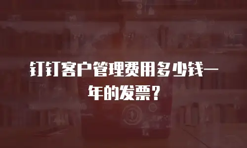 钉钉客户管理费用多少钱一年的发票？