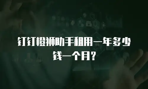 钉钉橙狮助手租用一年多少钱一个月？