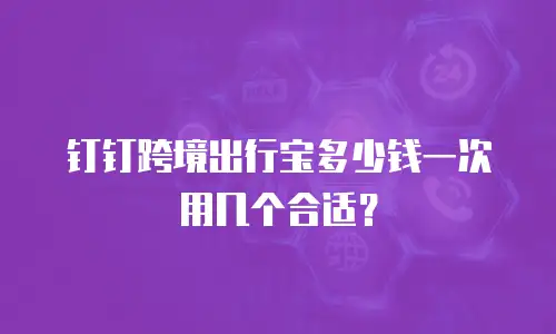 钉钉跨境出行宝多少钱一次 用几个合适？