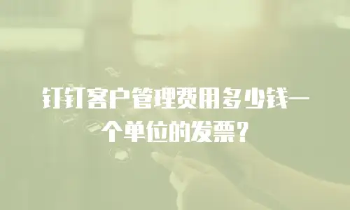钉钉客户管理费用多少钱一个单位的发票？