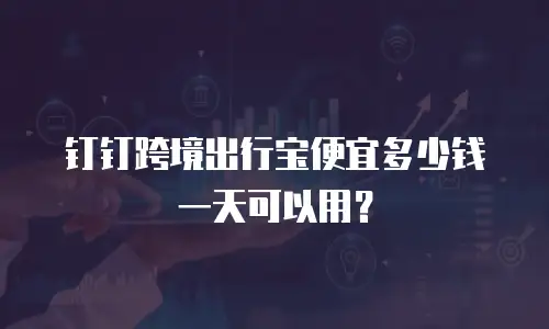 钉钉跨境出行宝便宜多少钱一天可以用？