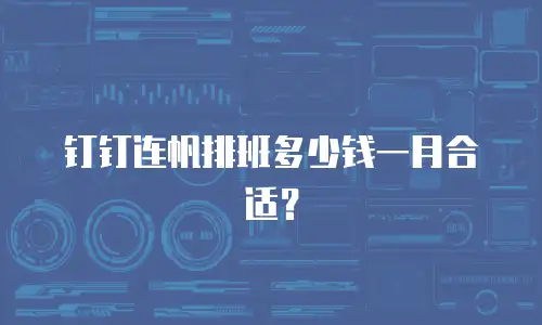 钉钉连帆排班多少钱一月合适？