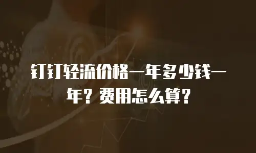 钉钉轻流价格一年多少钱一年？费用怎么算？