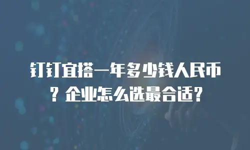 钉钉宜搭一年多少钱人民币？企业怎么选最合适？
