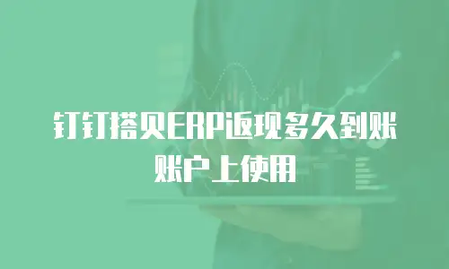 钉钉搭贝ERP返现多久到账账户上使用