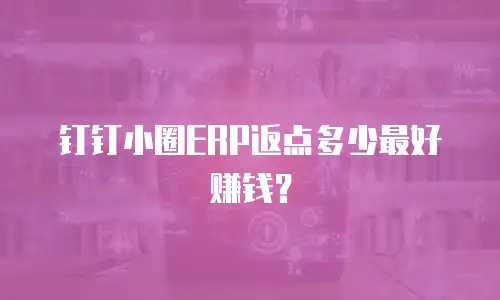 钉钉小圈ERP返点多少最好赚钱？