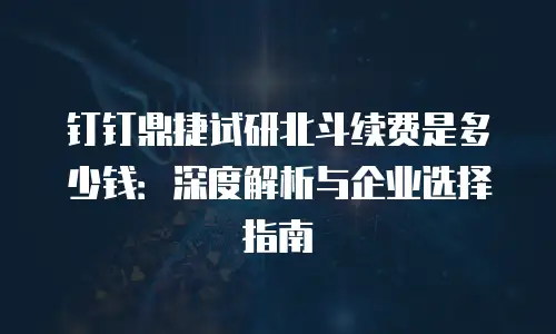 钉钉鼎捷试研北斗续费是多少钱：深度解析与企业选择指南