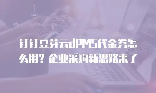钉钉豆芽云dPMS代金券怎么用？企业采购新思路来了