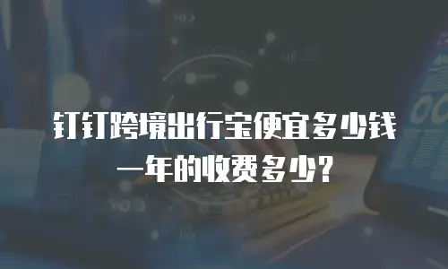 钉钉跨境出行宝便宜多少钱一年的收费多少？
