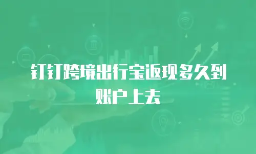 钉钉跨境出行宝返现多久到账户上去