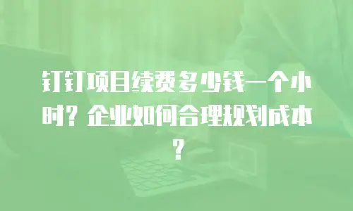 钉钉项目续费多少钱一个小时？企业如何合理规划成本？