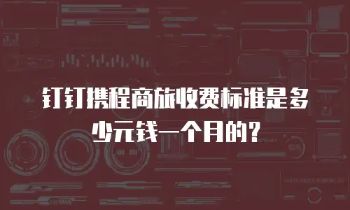 钉钉携程商旅收费标准是多少元钱一个月的？