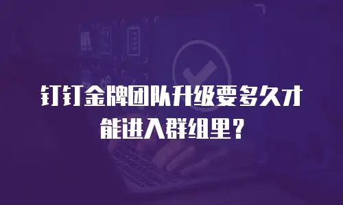 钉钉金牌团队升级要多久才能进入群组里？