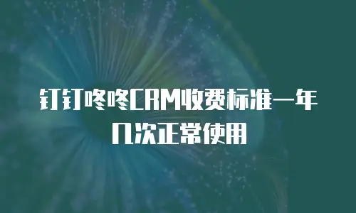 钉钉咚咚CRM收费标准一年几次正常使用