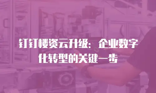 钉钉楼资云升级：企业数字化转型的关键一步