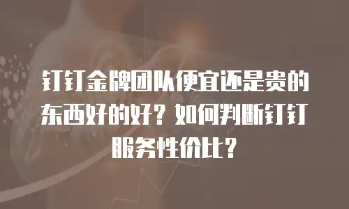 钉钉金牌团队便宜还是贵的东西好的好？如何判断钉钉服务性价比？