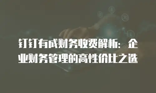 钉钉有成财务收费解析：企业财务管理的高性价比之选