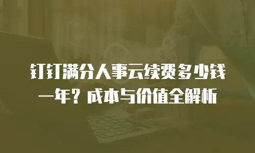 钉钉满分人事云续费多少钱一年？成本与价值全解析
