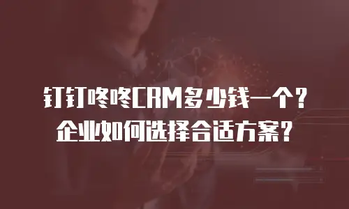 钉钉咚咚CRM多少钱一个？企业如何选择合适方案？