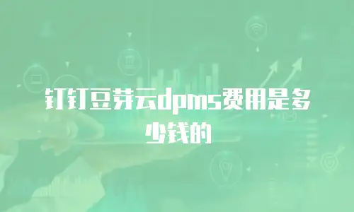 钉钉豆芽云dpms费用是多少钱的