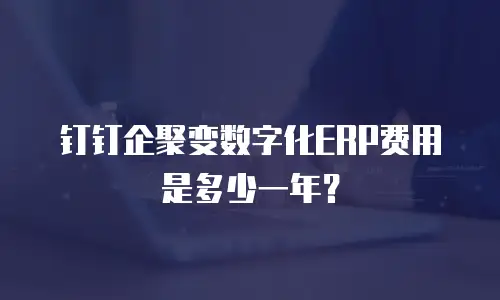钉钉企聚变数字化ERP费用是多少一年？