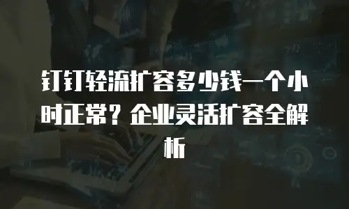 钉钉轻流扩容多少钱一个小时正常？企业灵活扩容全解析