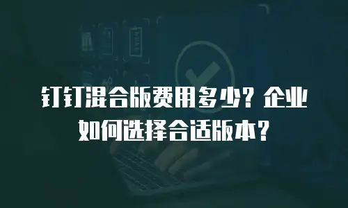 钉钉混合版费用多少？企业如何选择合适版本？