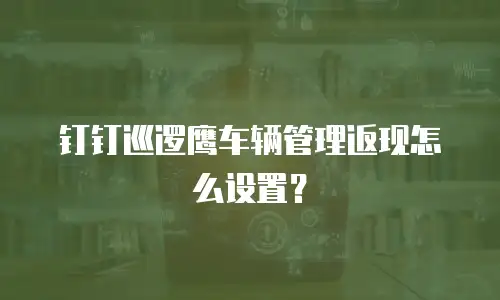 钉钉巡逻鹰车辆管理返现怎么设置？