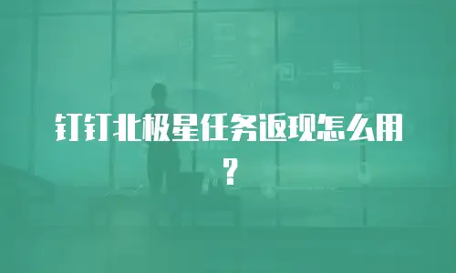 钉钉北极星任务返现怎么用？