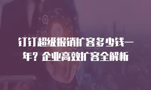 钉钉超级报销扩容多少钱一年？企业高效扩容全解析