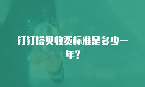 钉钉搭贝收费标准是多少一年？