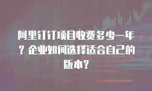 阿里钉钉项目收费多少一年？企业如何选择适合自己的版本？