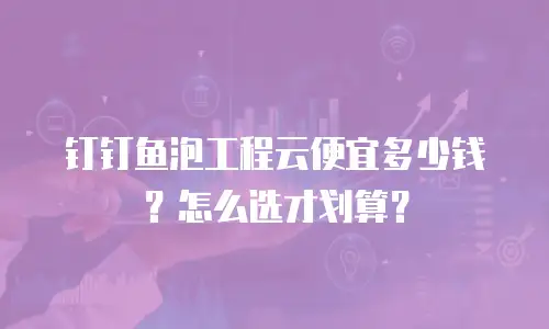 钉钉鱼泡工程云便宜多少钱？怎么选才划算？