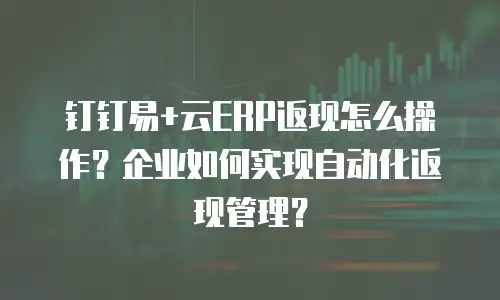 钉钉易+云ERP返现怎么操作？企业如何实现自动化返现管理？