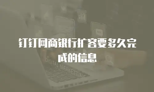 钉钉网商银行扩容要多久完成的信息