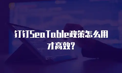 钉钉SeaTable政策怎么用才高效？