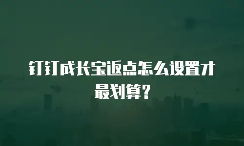 钉钉成长宝返点怎么设置才最划算？