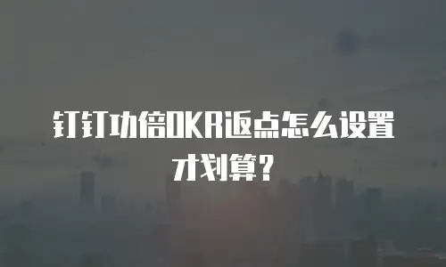 钉钉功倍OKR返点怎么设置才划算？