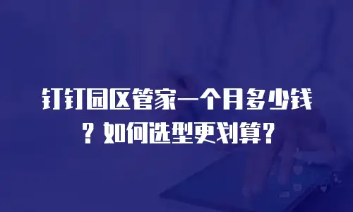 钉钉园区管家一个月多少钱？如何选型更划算？