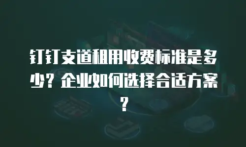 钉钉支道租用收费标准是多少？企业如何选择合适方案？