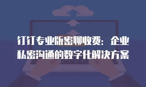 钉钉专业版密聊收费：企业私密沟通的数字化解决方案