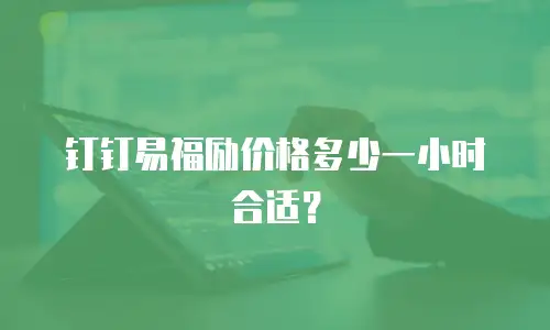 钉钉易福励价格多少一小时合适？