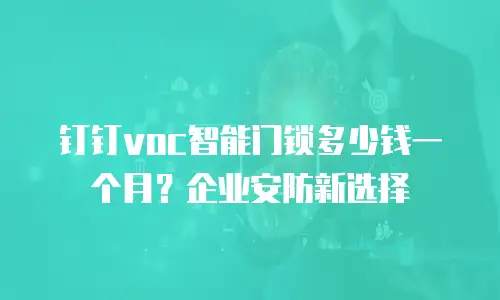 钉钉voc智能门锁多少钱一个月？企业安防新选择
