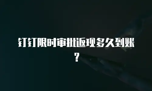 钉钉限时审批返现多久到账？