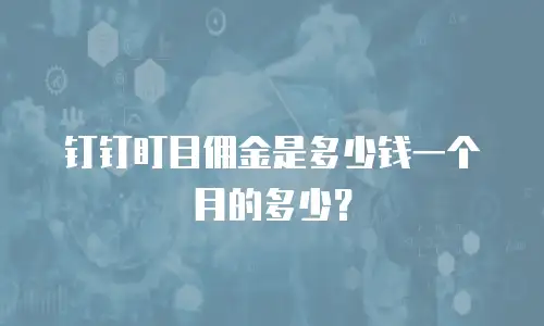 钉钉盯目佣金是多少钱一个月的多少？