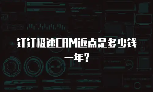 钉钉极速CRM返点是多少钱一年？