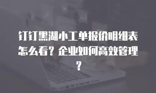 钉钉黑湖小工单报价明细表怎么看？企业如何高效管理？