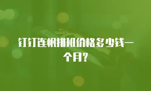 钉钉连帆排班价格多少钱一个月？