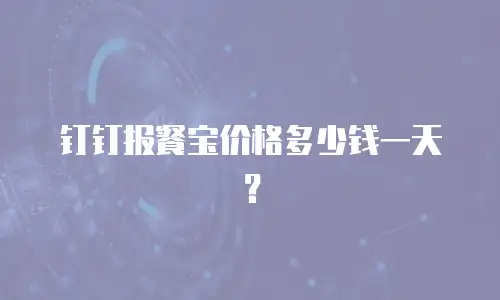 钉钉报餐宝价格多少钱一天？